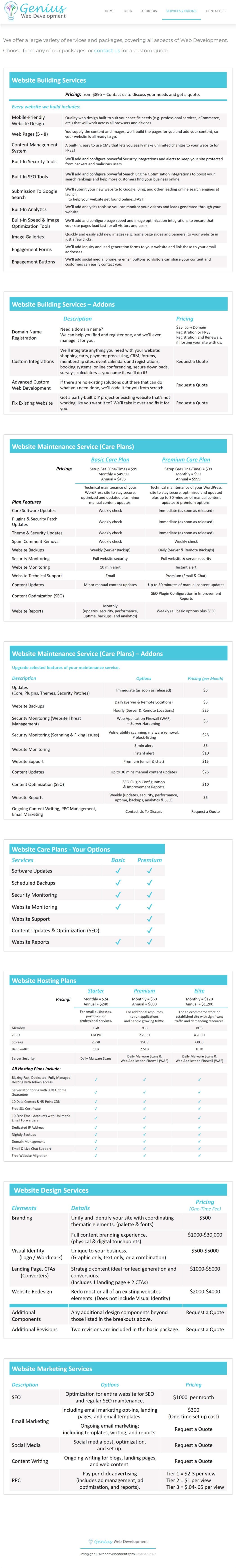 Example Web Services page