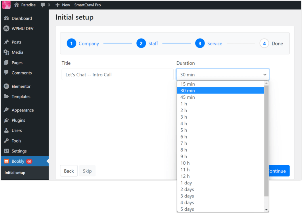 bookly wizard step 3