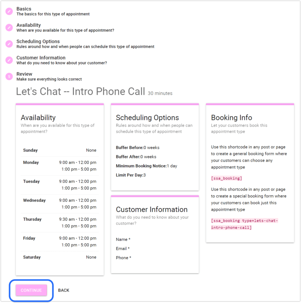 ssa calendar settings wizard