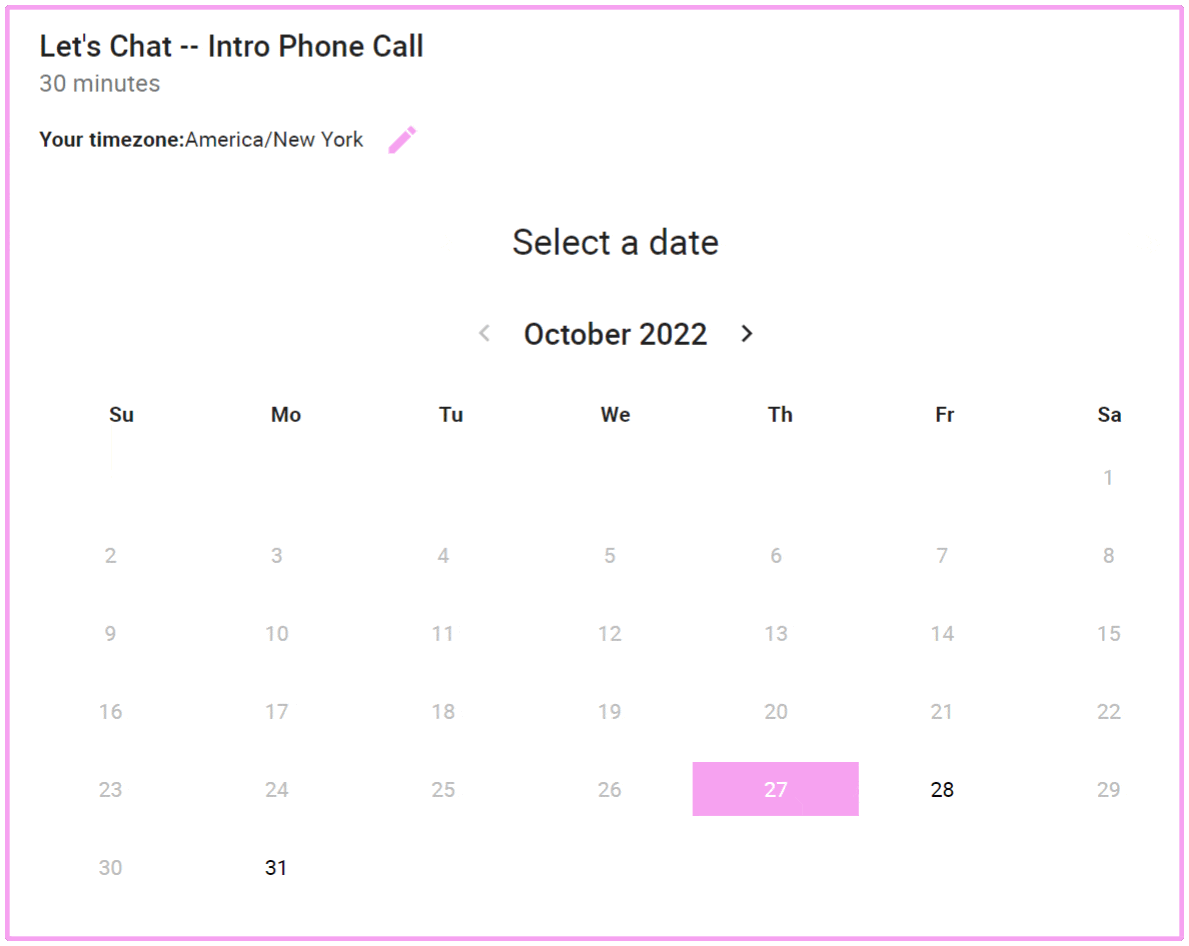 ssa booking cal