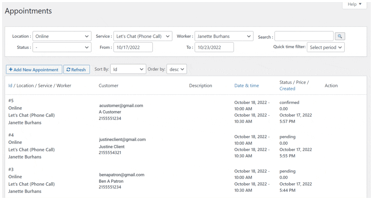 easy appointments make booking