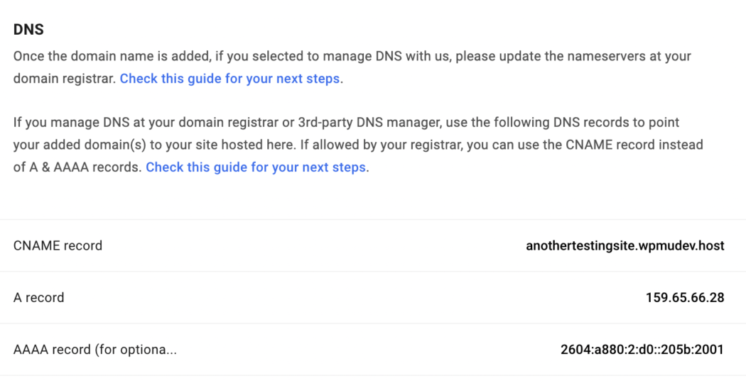 DNS records.