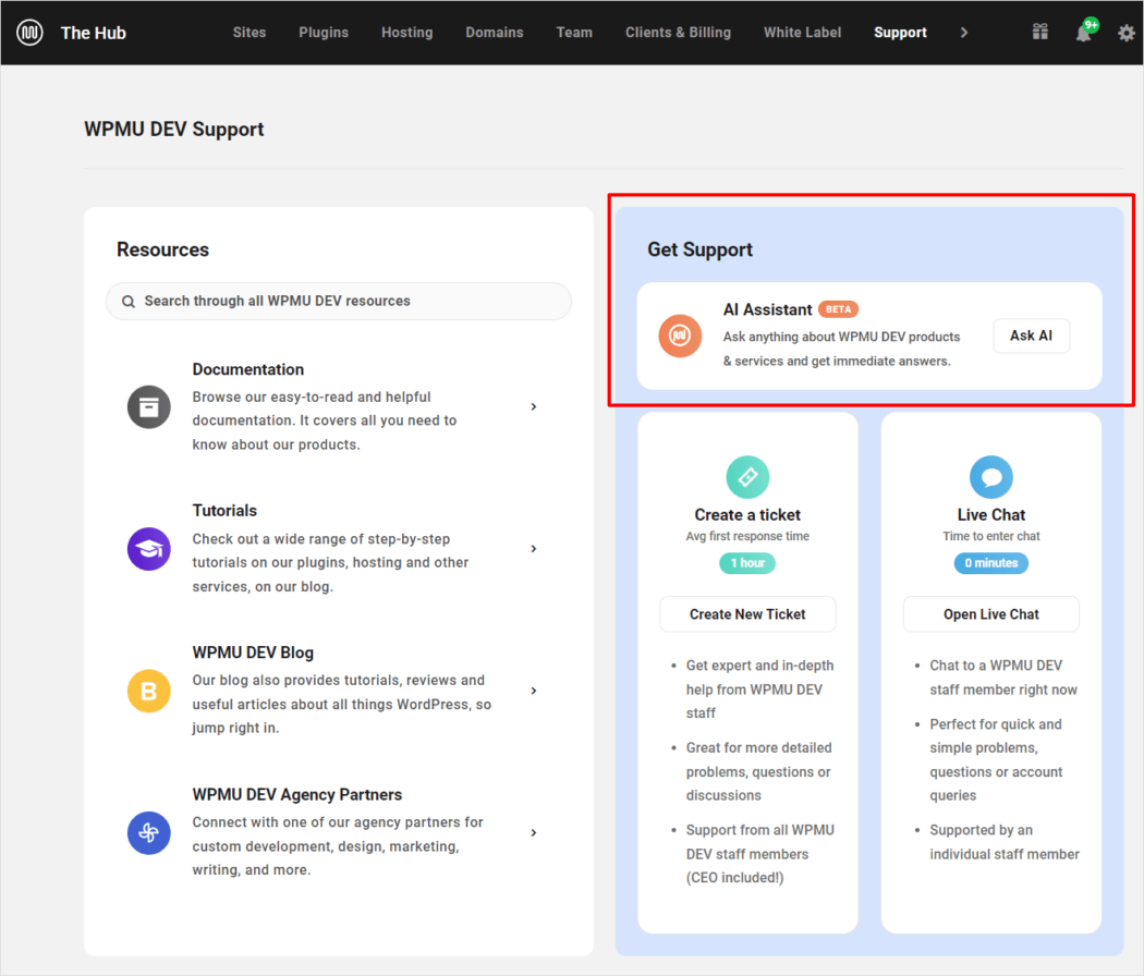 The Hub - Support- Ai Assistant