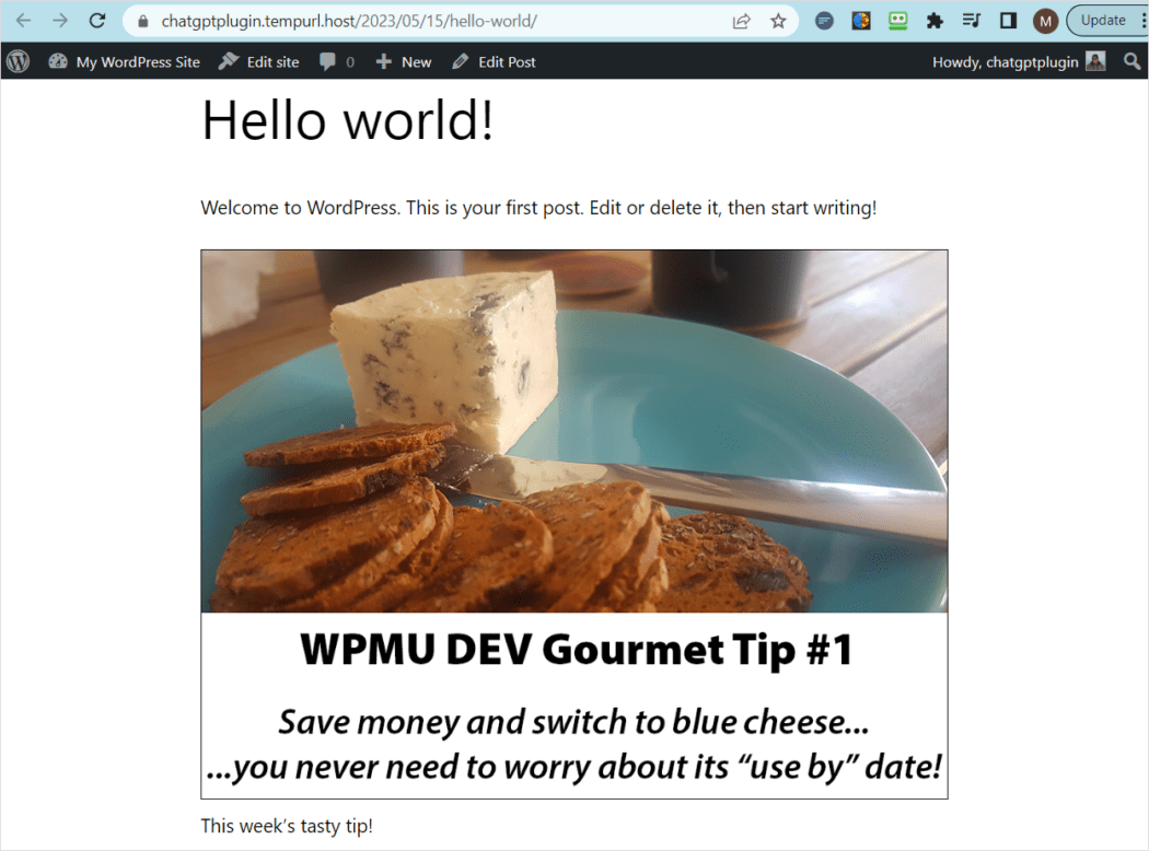 WordPress test post.