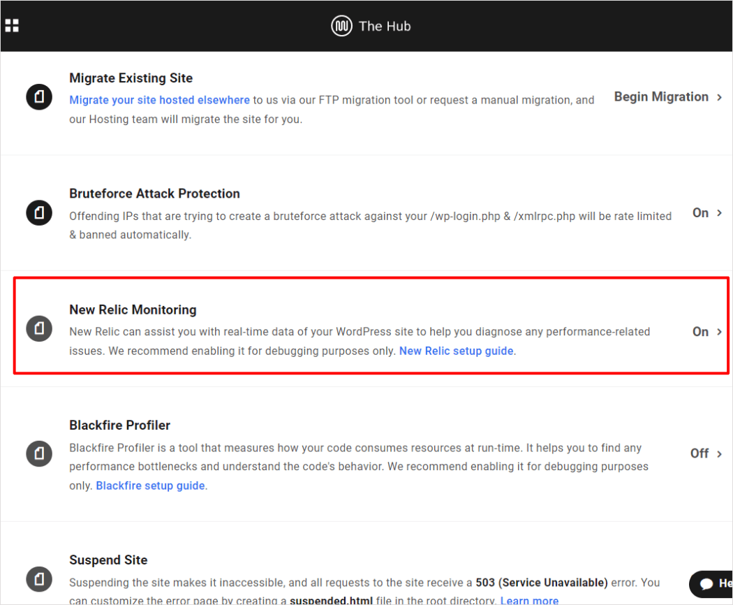 The Hub - New Relic
