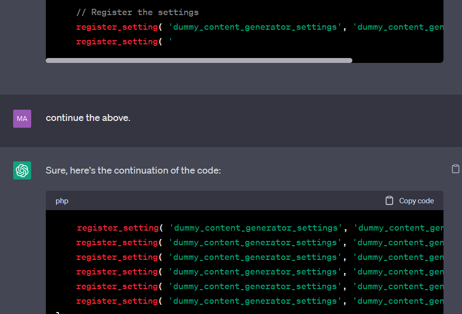 Screenshot of ChatGPT prompt and response.