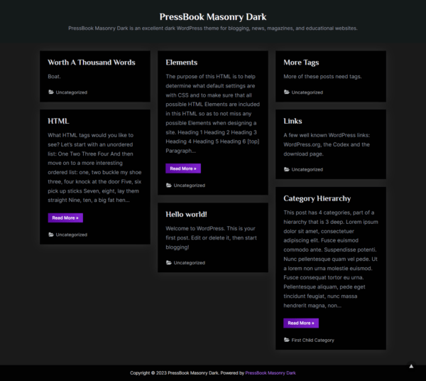 PressBook Masonry Dark image