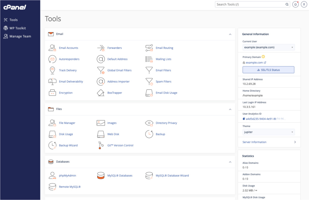 cPanel Interface