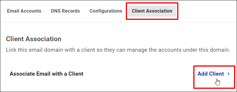 Pro Email - Domain Email - Client Association
