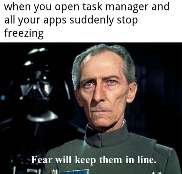 Apps stop freezing the moment Task Manager is opened