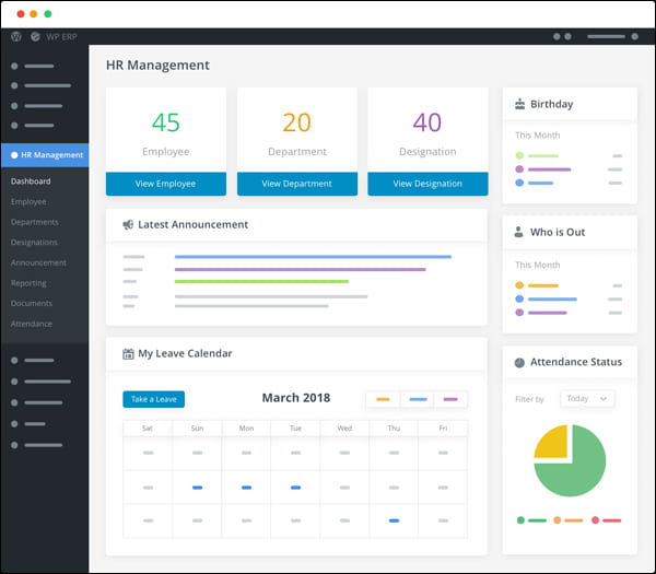 WP ERP CRM suits any small to medium business with integrated HR management, CRM and accounting tools.
