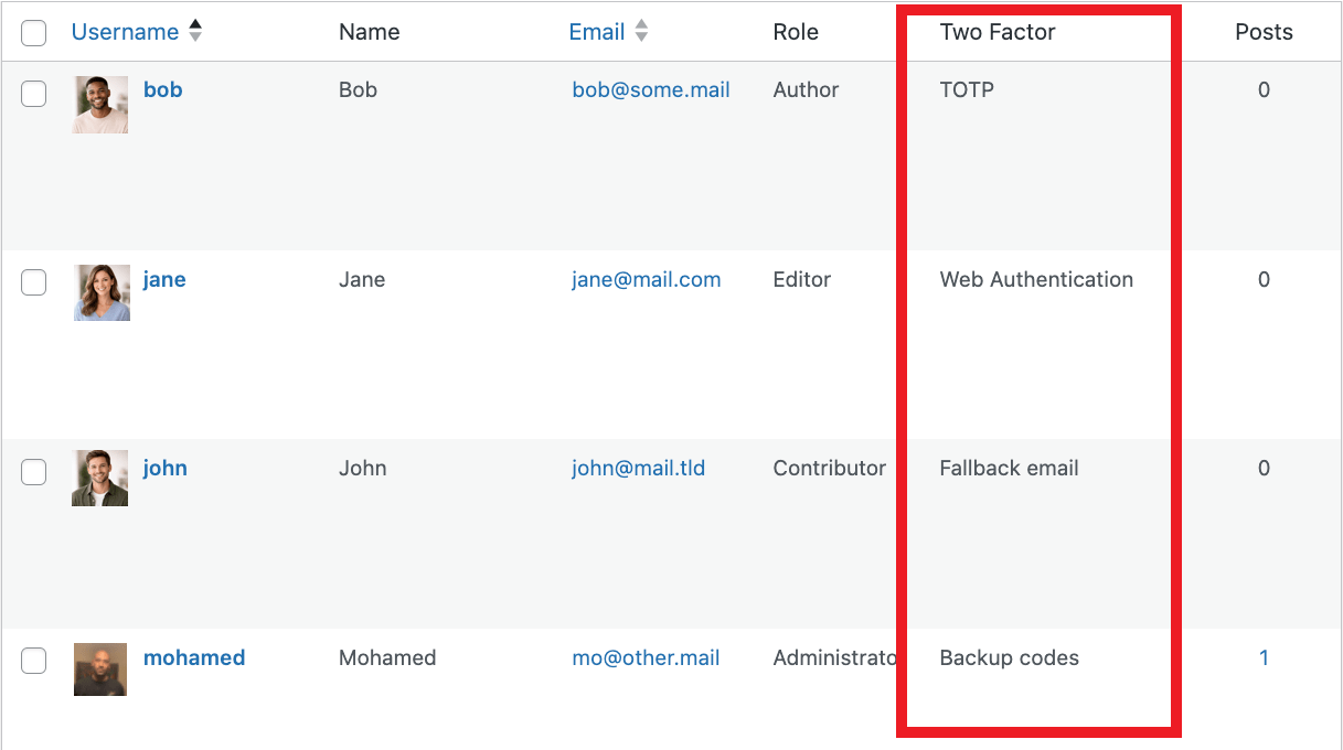 View users who have activated 2FA