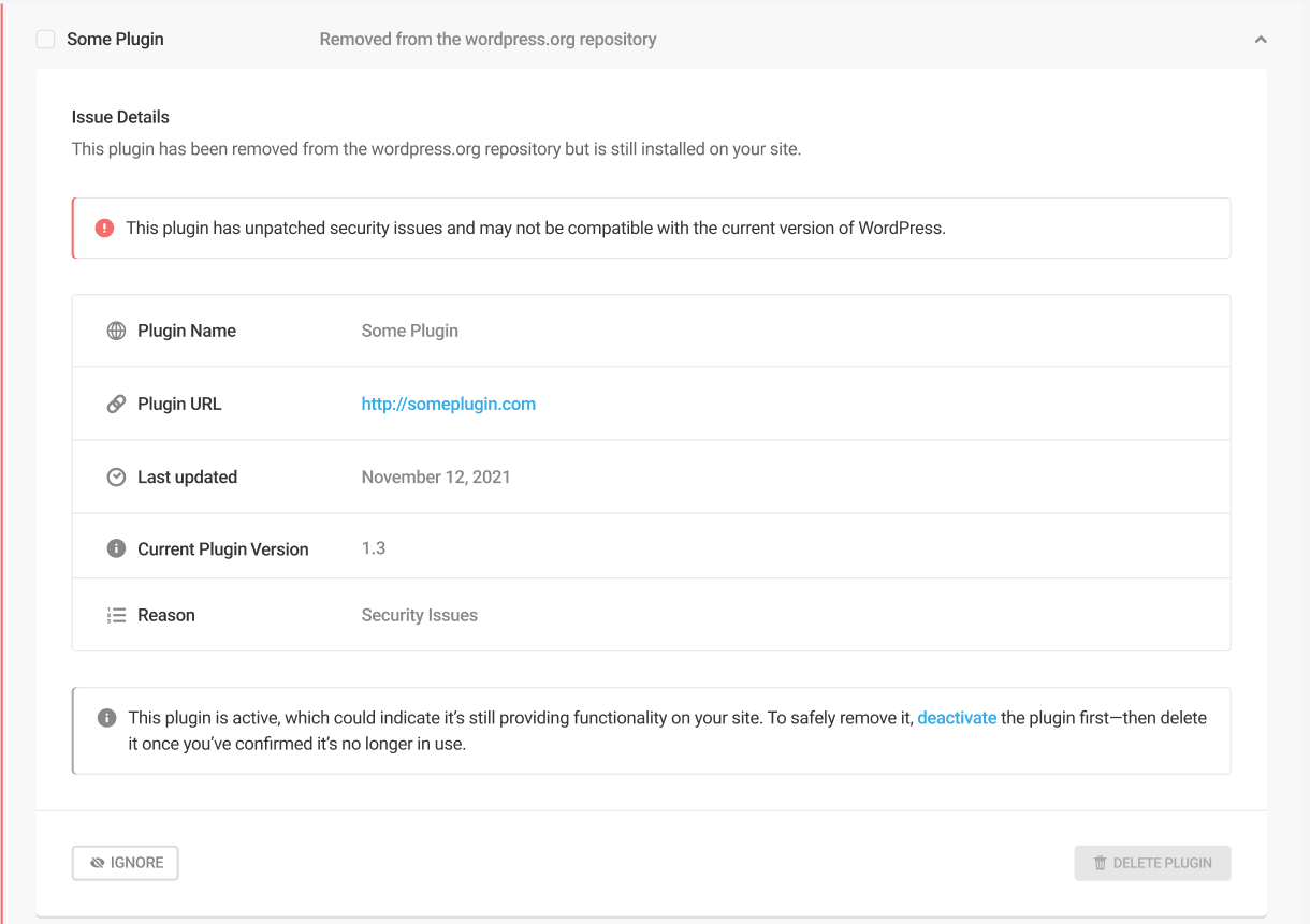Removed plugin notice in Defender