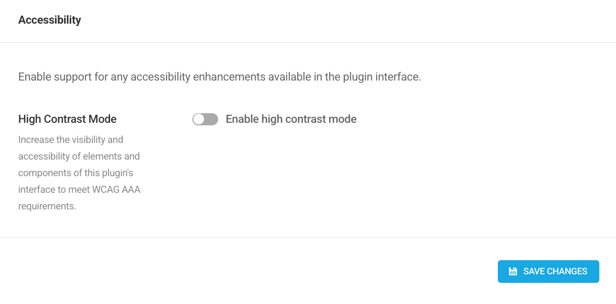 Accessibility settings in Defender