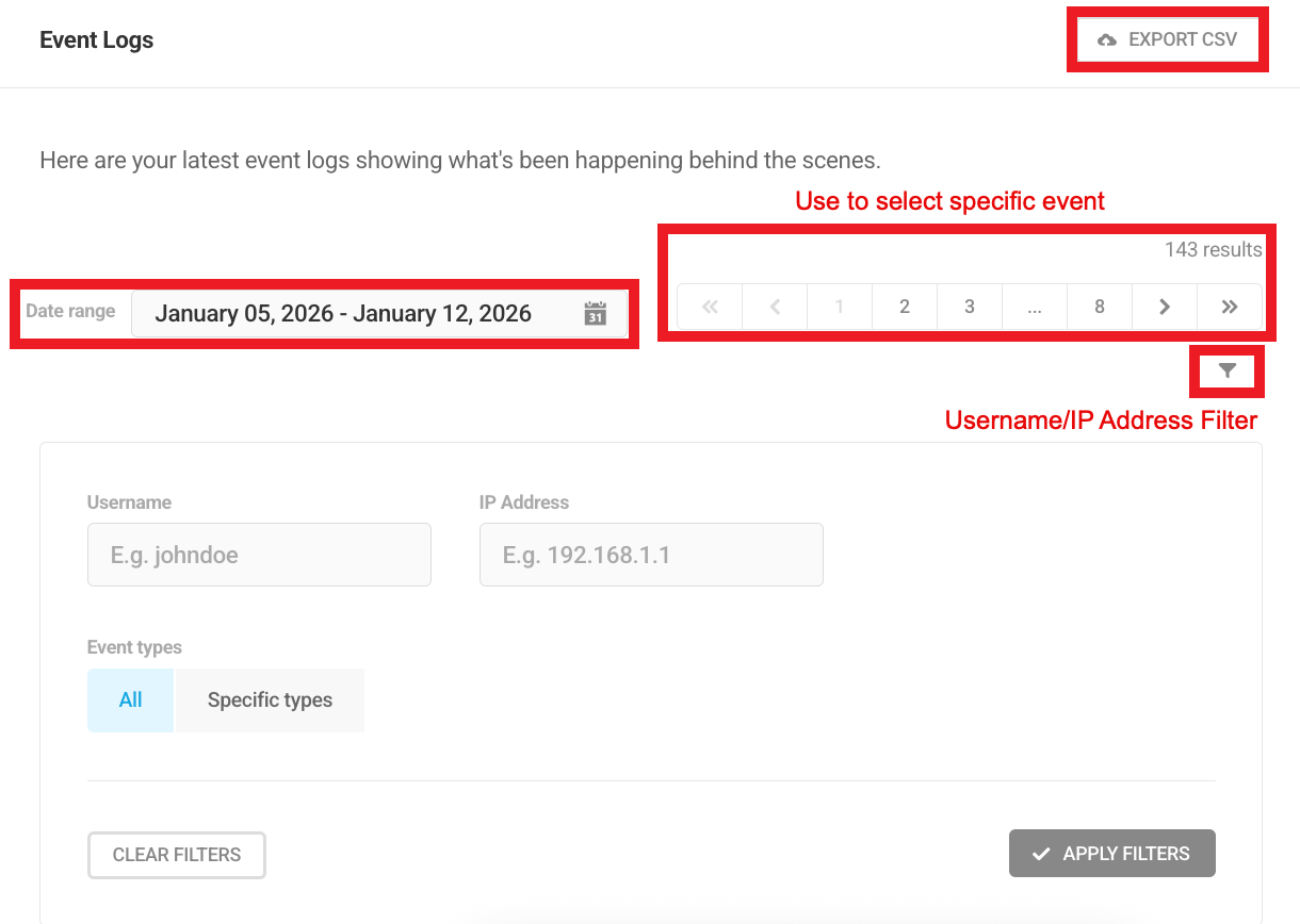 Event logs