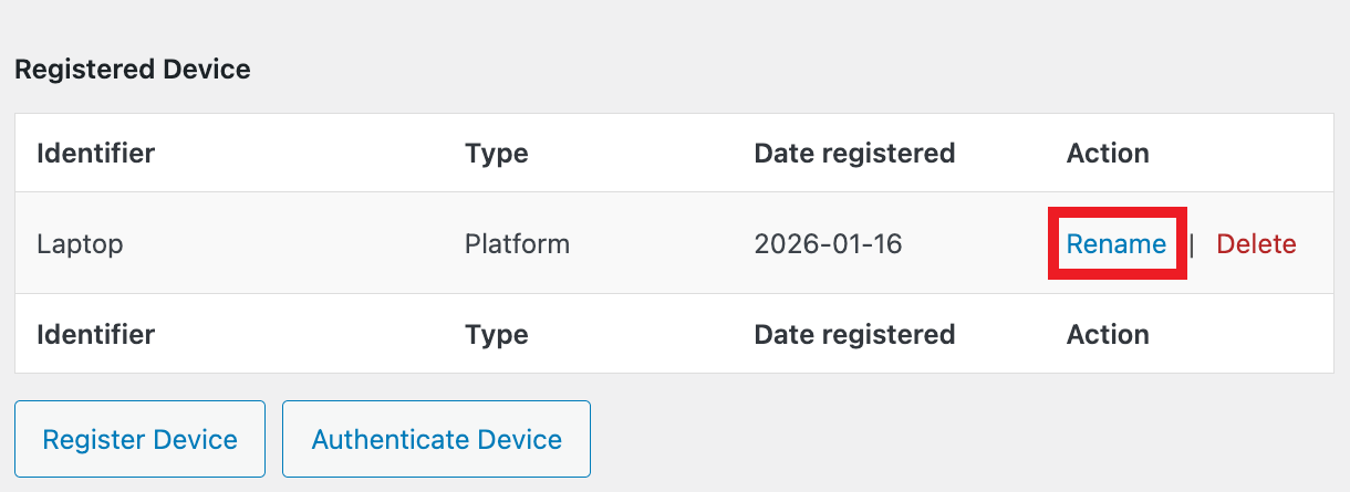 Rename device