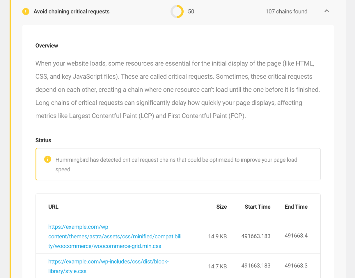 Avoid chaining critical requests