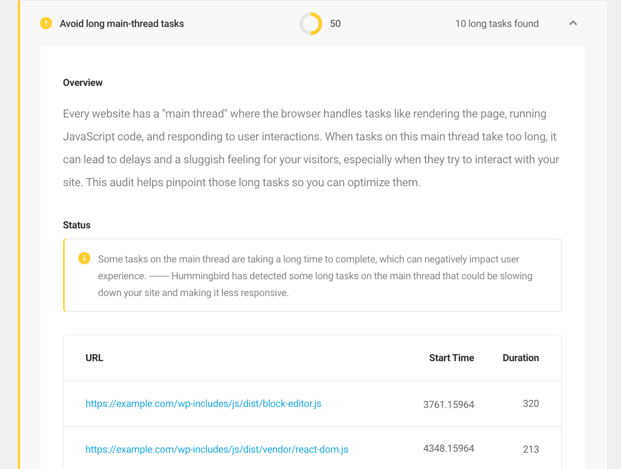 Avoid long main-thread tasks