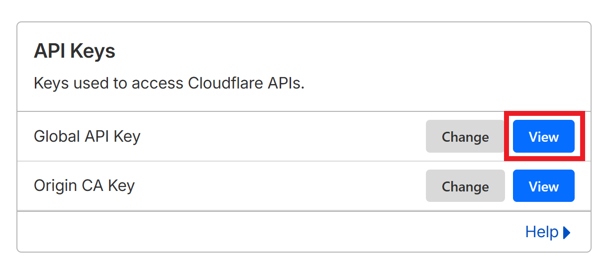 View Cloudflare global API key