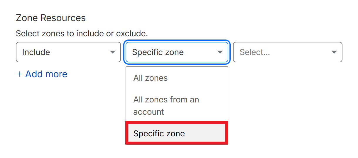 Select zone resources