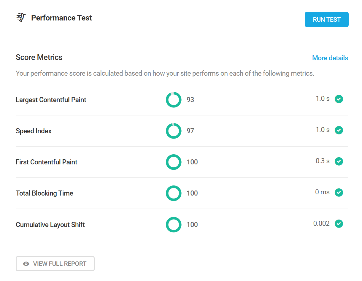 Hummingbird Dashboard Performance module