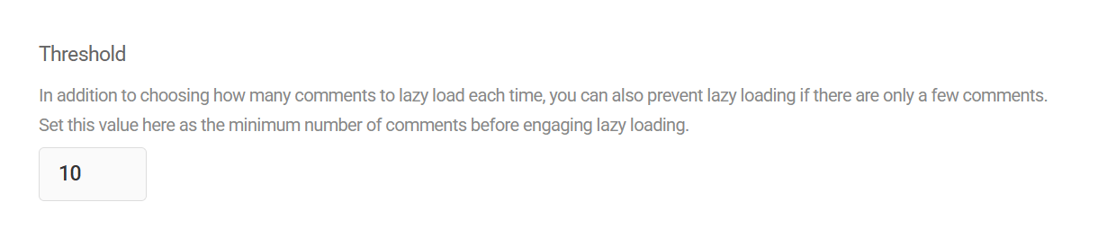Minimum comment threshold configuration