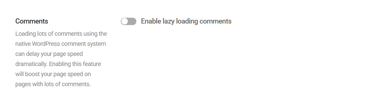 Enable lazy loading for comments