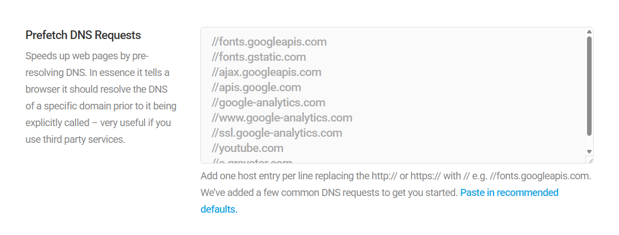 Prefetch DNS Requests tool in Hummingbird