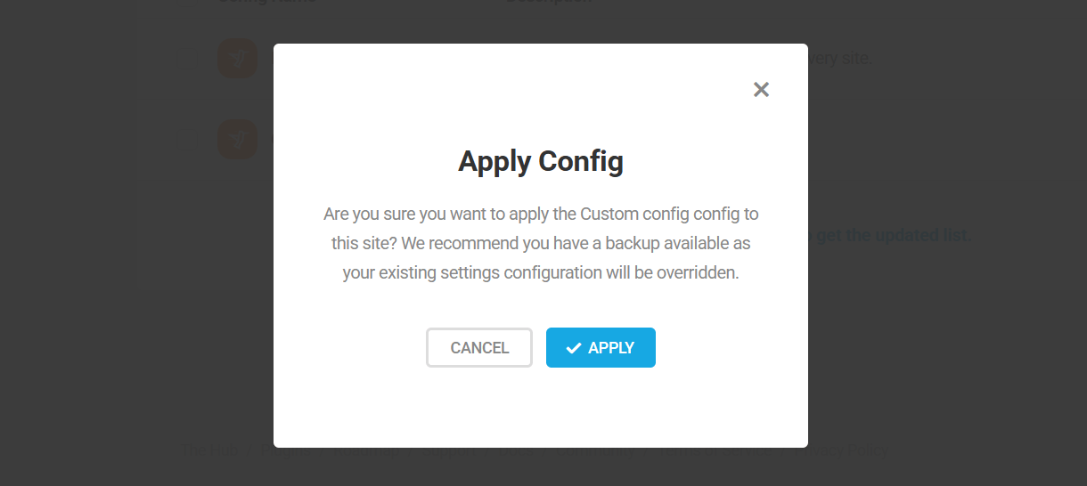 Confirm application of a configuration in Hummingbird