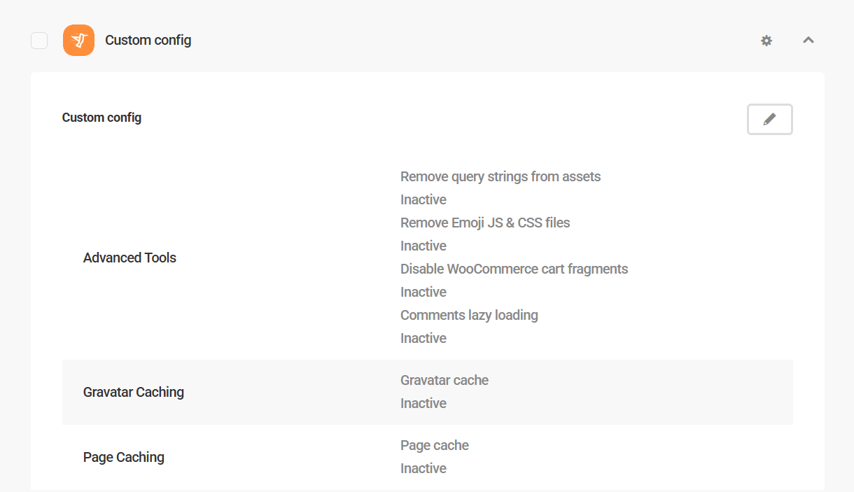 View details about a saved configuration