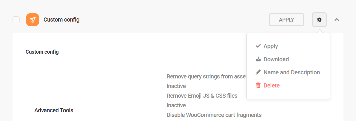 Management options for Hummingbird configs
