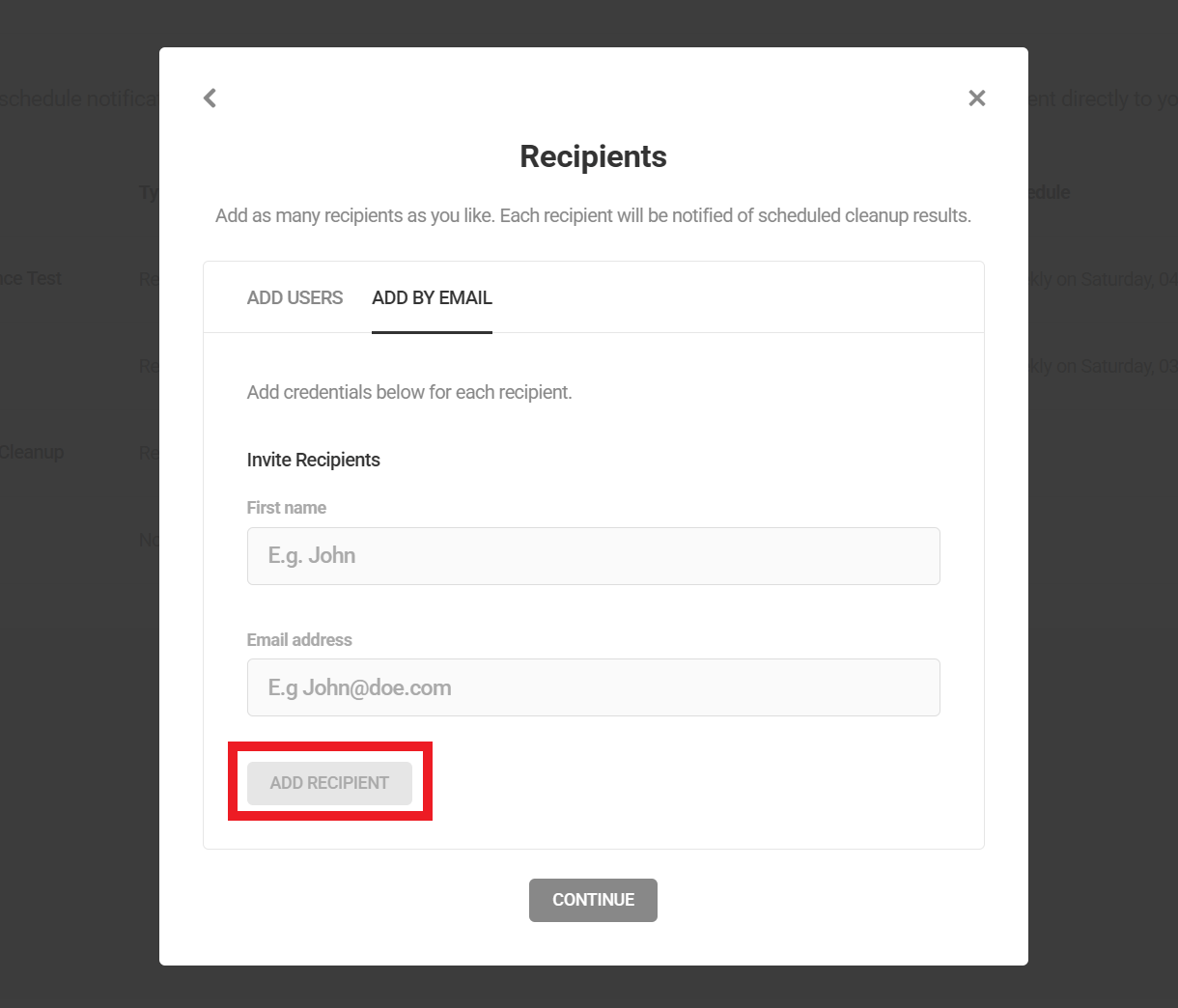 Add recipients for notifications in Hummingbird