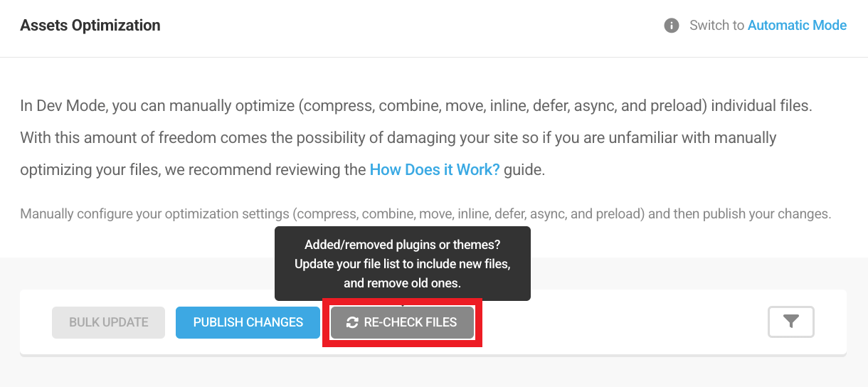 Recheck button