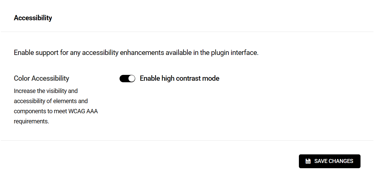 Accessibility settings in Hummingbird