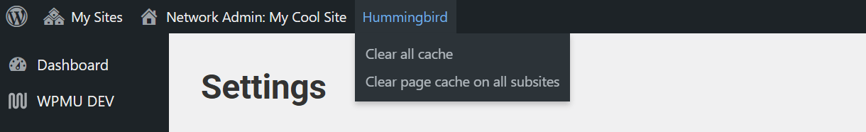 Shortcut to clear the page cache for all subsites