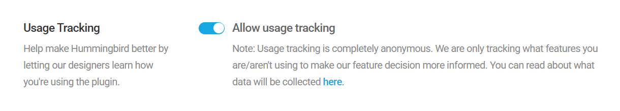 Enable usage tracking in Hummingbird