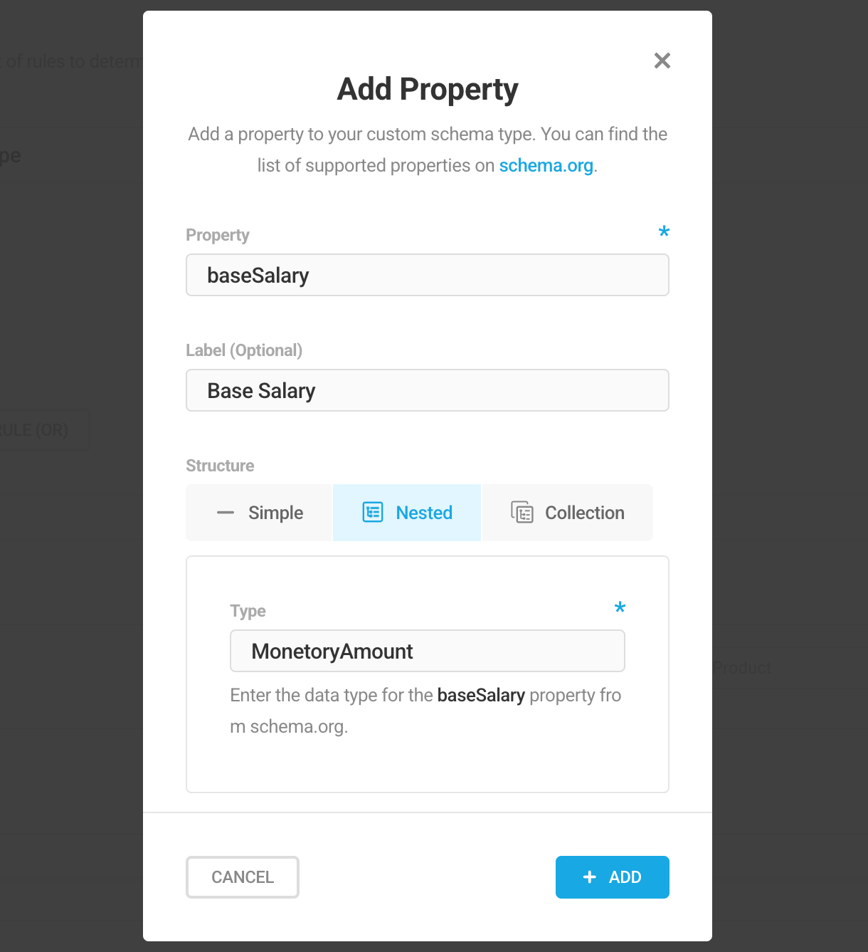 Adding a nested property