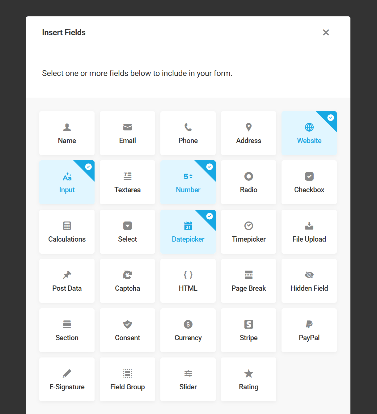 Add multiple fields to Forminator form