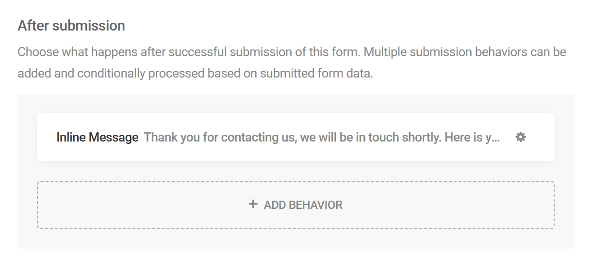 Configure form submission behavior in Forminator