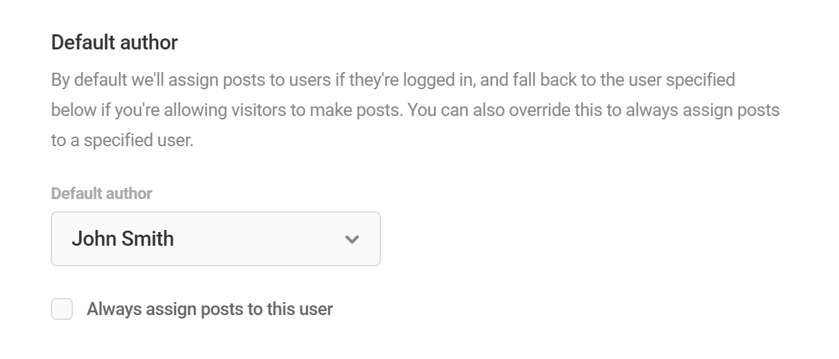 Set the default author for posts in Forminator Post Data field