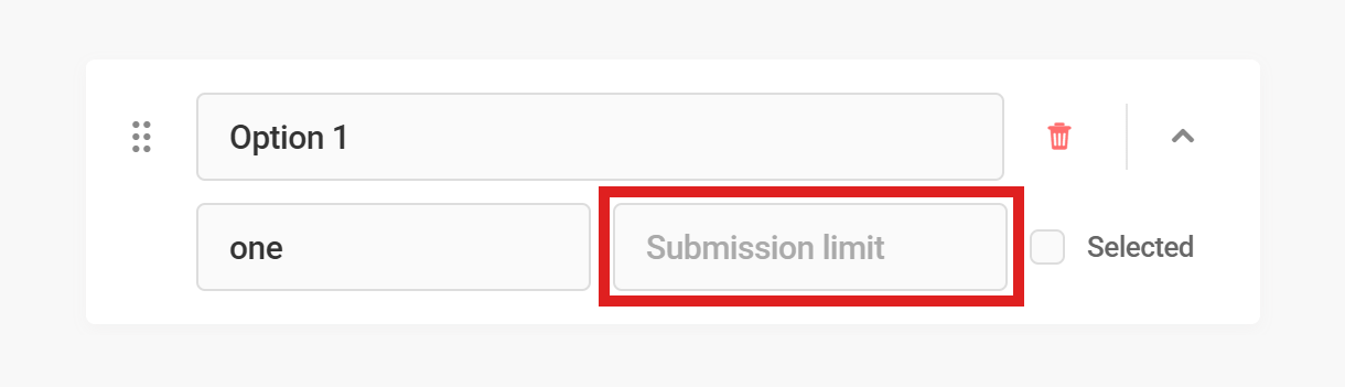 Set submission limit per select field option