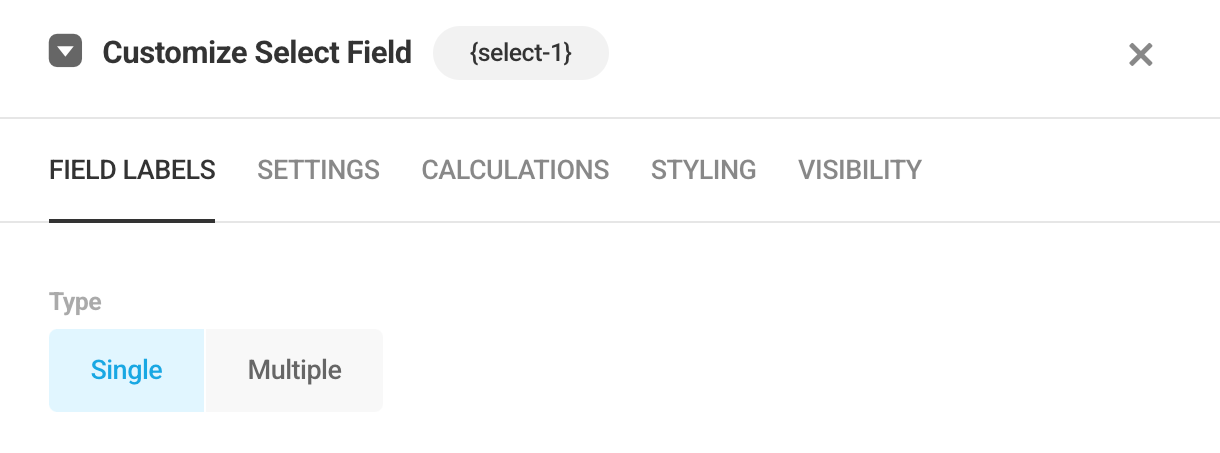 Choose Select field type