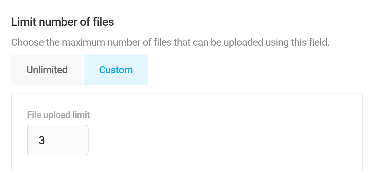 Limit number of files allowed in a Forminator File Upload field