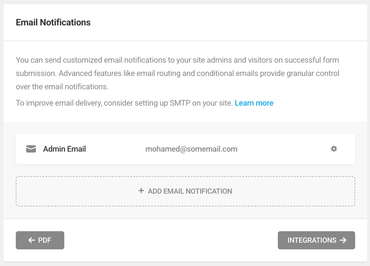 Add an email notification in Forminator