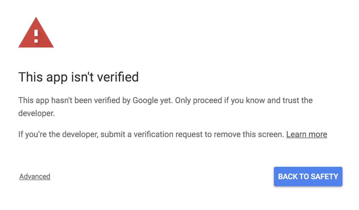 App unsafe alert from Google