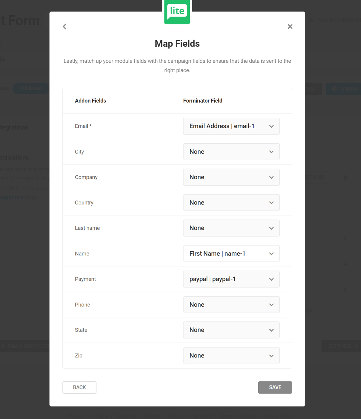 mailerlite map fields