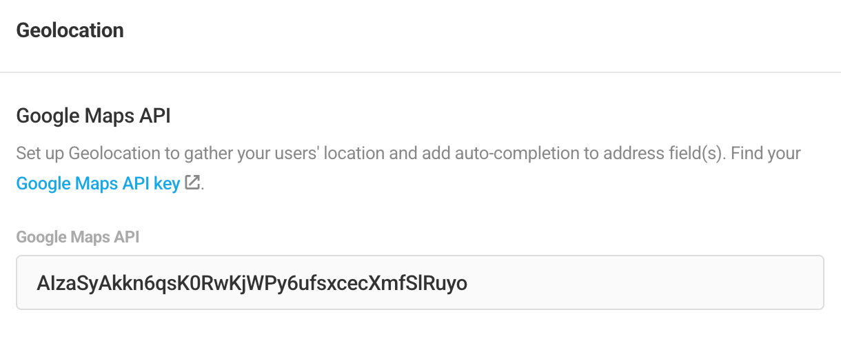 Paste the API key