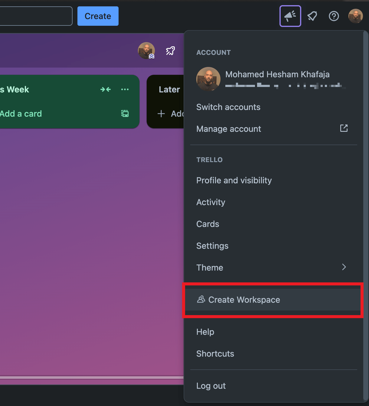 Create a new workspace in Trello