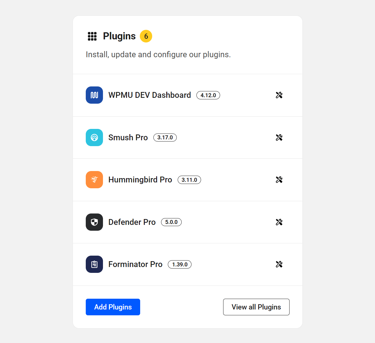 WPMU DEV Dashboard plugins overview