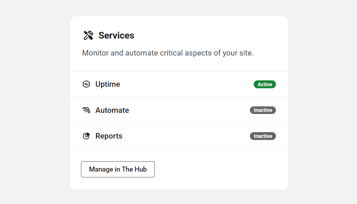 WPMU DEV Dashboard Services overview